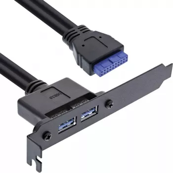 InLine Slot Bracket 2x USB 3.0 A lizdas / vidinis pagrindinės plokštės kištukas 0,5 m