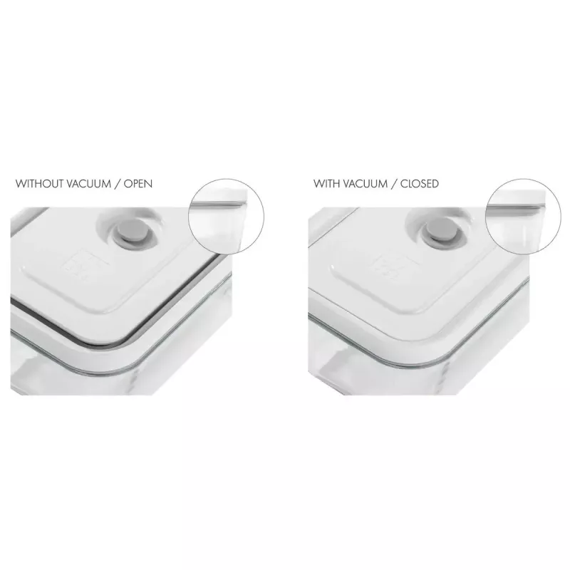 Stiklinis indas su dangteliu ZWILLING FRESH & SAVE stačiakampis 2,85 L, tinkamas mikrobangų krosnelei, nuimamas dangtelis