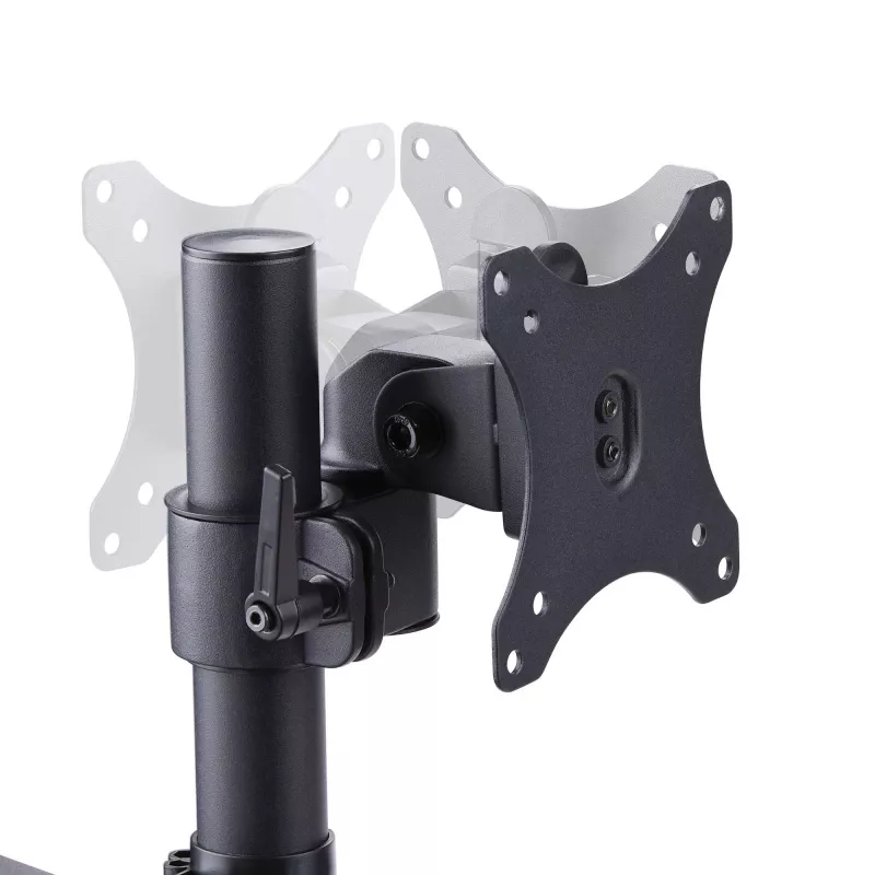 StarTech.com Trijų monitorių stalo laikiklis iki 27 colių ekranams, VESA 75x75/100x100, beįrankis reguliavimas, C spaustuvas / grometinis tvirtinimas, spyruoklinės rankos