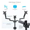 StarTech.com Trijų monitorių stalo laikiklis iki 27 colių ekranams, VESA 75x75/100x100, beįrankis reguliavimas, C spaustuvas / grometinis tvirtinimas, spyruoklinės rankos