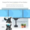 StarTech.com Trijų monitorių stalo laikiklis iki 27 colių ekranams, VESA 75x75/100x100, beįrankis reguliavimas, C spaustuvas / grometinis tvirtinimas, spyruoklinės rankos