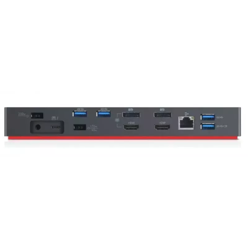 Lenovo 40AN0135EU dokų stotelė / prievadų replikatorius Laidinis Thunderbolt 3 Juoda, Raudona