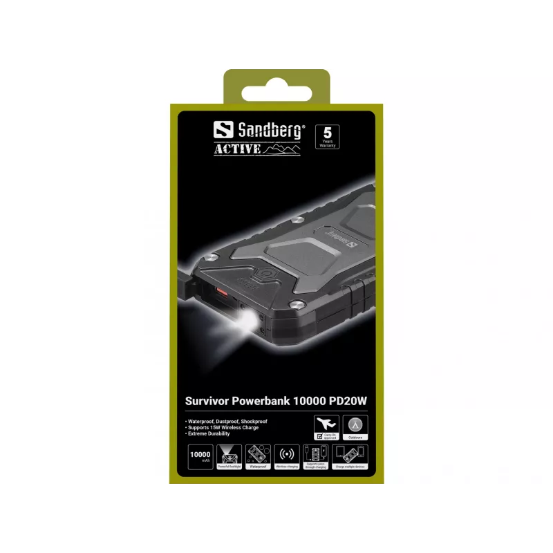 Nešiojamas maitinimo bankas Sandberg Survivor 10000 PD20W, 10000 mAh