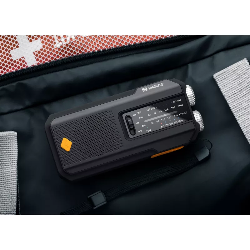 Sandberg Survivor Radio All-in-1 2000, nešiojamas radijas su garsiakalbiu, AM/FM, 3 W, analoginis