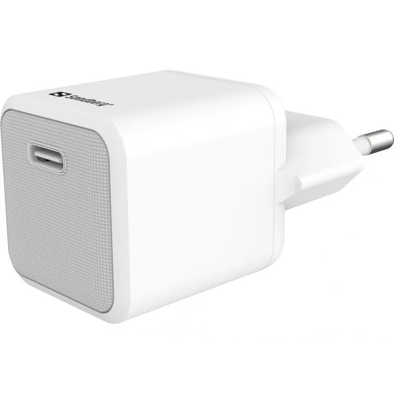 Sandberg 441-57 20W USB-C PD sieninis įkroviklis su integruotu Lightning 1M kabeliu, baltas