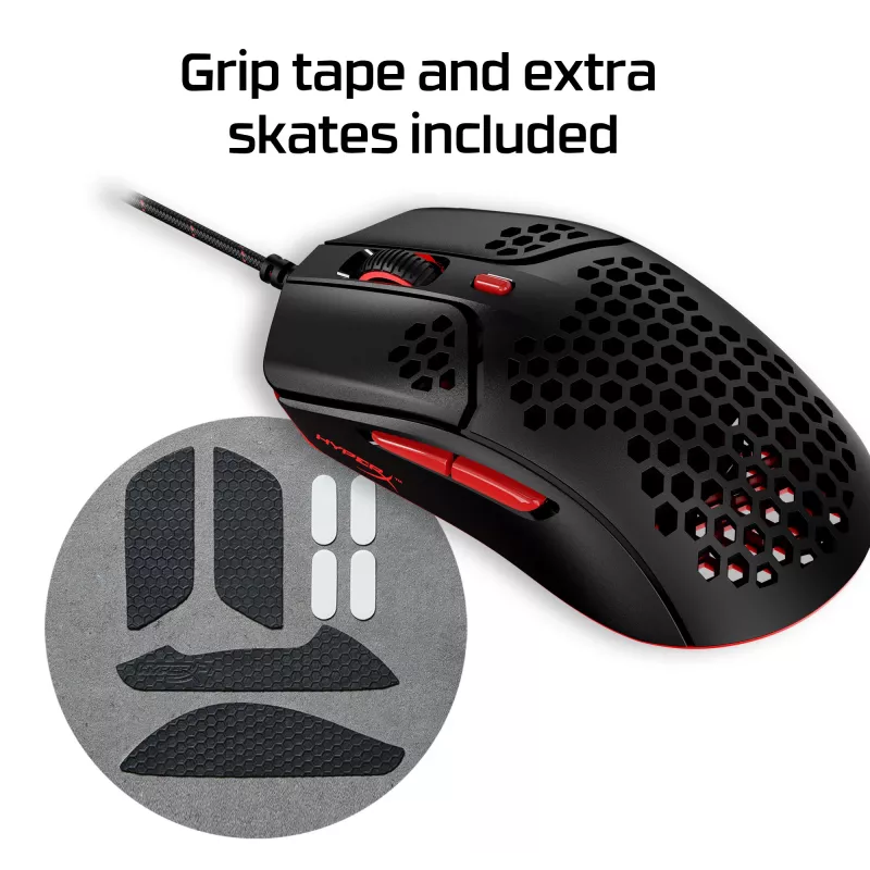 HyperX Pulsefire Haste – žaidimų pelė (juoda-raudona)