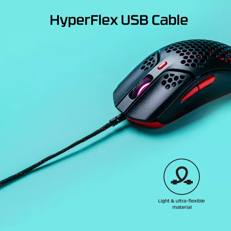 HyperX Pulsefire Haste – žaidimų pelė (juoda-raudona)