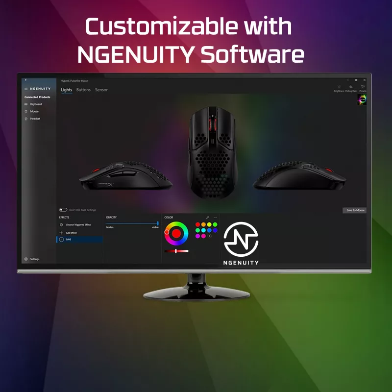HyperX Pulsefire Haste – žaidimų pelė (juoda-raudona)