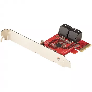 StarTech.com SATA PCIe kortelė – 4 prievadų PCIe SATA plėtimosi kortelė – 6Gbps – žemo profilio laikiklis – sukrauti SATA lizdai – ASM1164 be RAID – PCI Express į SATA keitiklis