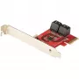 StarTech.com SATA PCIe kortelė – 4 prievadų PCIe SATA plėtimosi kortelė – 6Gbps – žemo profilio laikiklis – sukrauti SATA lizdai – ASM1164 be RAID – PCI Express į SATA keitiklis