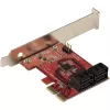 StarTech.com SATA PCIe kortelė – 4 prievadų PCIe SATA plėtimosi kortelė – 6Gbps – žemo profilio laikiklis – sukrauti SATA lizdai – ASM1164 be RAID – PCI Express į SATA keitiklis