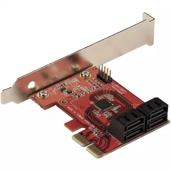 StarTech.com SATA PCIe kortelė – 4 prievadų PCIe SATA plėtimosi kortelė – 6Gbps – žemo profilio laikiklis – sukrauti SATA lizdai – ASM1164 be RAID – PCI Express į SATA keitiklis