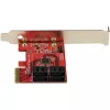 StarTech.com SATA PCIe kortelė – 4 prievadų PCIe SATA plėtimosi kortelė – 6Gbps – žemo profilio laikiklis – sukrauti SATA lizdai – ASM1164 be RAID – PCI Express į SATA keitiklis