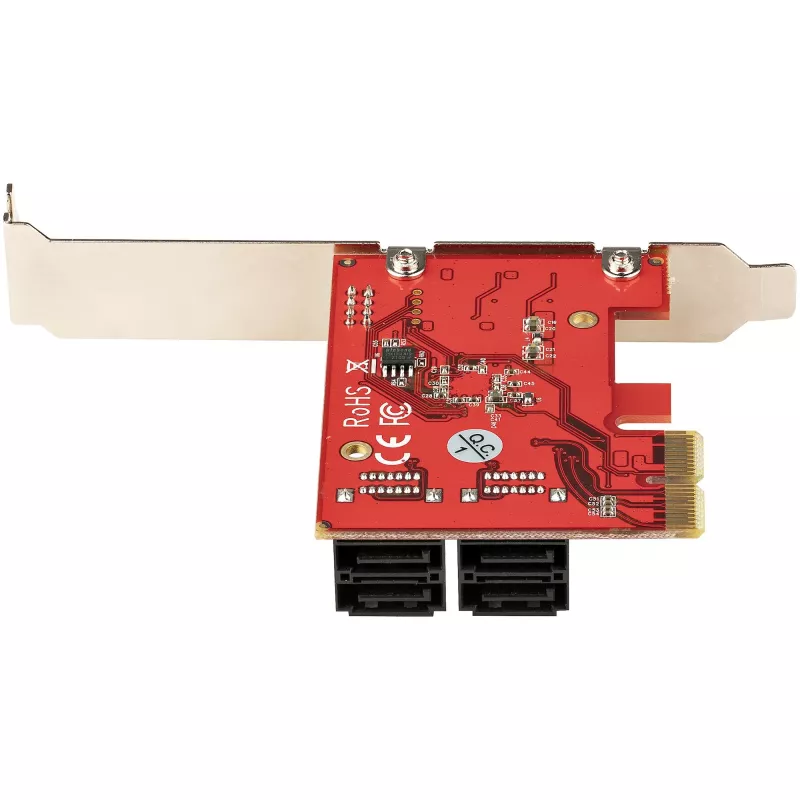 StarTech.com SATA PCIe kortelė – 4 prievadų PCIe SATA plėtimosi kortelė – 6Gbps – žemo profilio laikiklis – sukrauti SATA lizdai – ASM1164 be RAID – PCI Express į SATA keitiklis