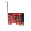 StarTech.com SATA PCIe kortelė – 4 prievadų PCIe SATA plėtimosi kortelė – 6Gbps – žemo profilio laikiklis – sukrauti SATA lizdai – ASM1164 be RAID – PCI Express į SATA keitiklis