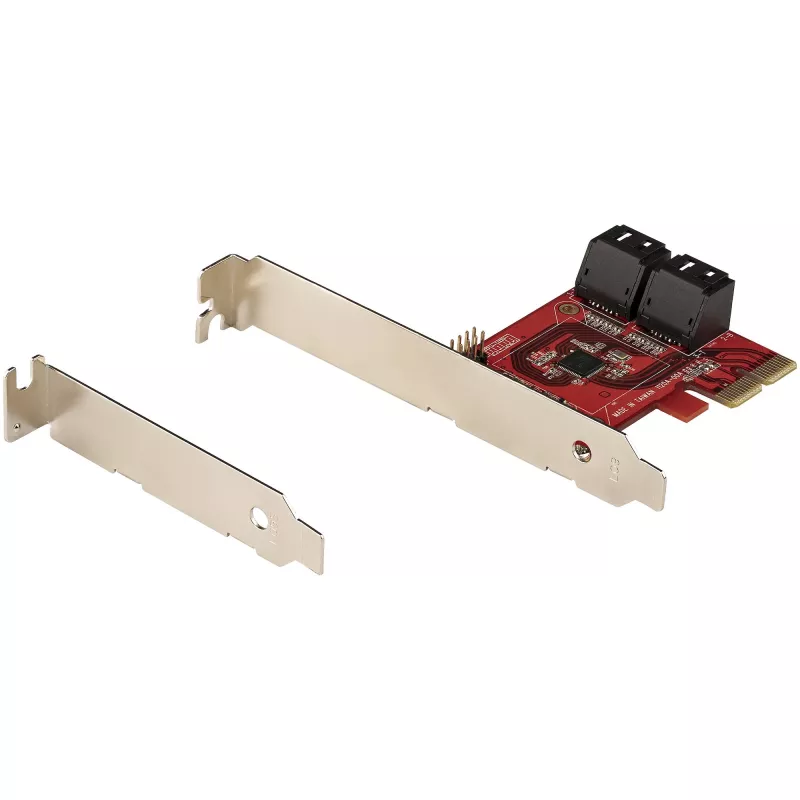 StarTech.com SATA PCIe kortelė – 4 prievadų PCIe SATA plėtimosi kortelė – 6Gbps – žemo profilio laikiklis – sukrauti SATA lizdai – ASM1164 be RAID – PCI Express į SATA keitiklis