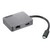 Lenovo 4X91A30366 USB-C kelioninis dokas / prievadų replikatorius, pilka