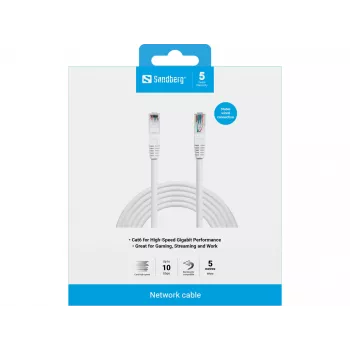 Tinklo laidas Sandberg Network Cable UTP Cat6 RJ-45 5 m Baltas
