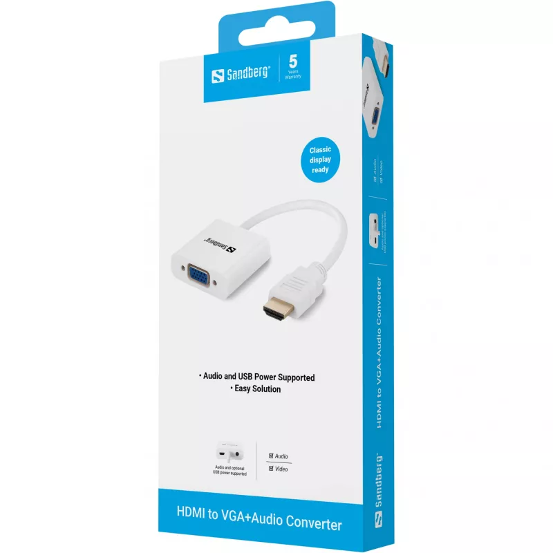 HDMI į VGA+Garsas keitiklis Sandberg 508-77
