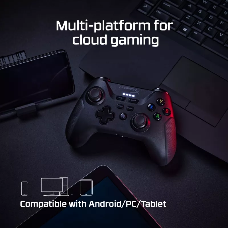 HyperX Clutch – belaidis žaidimų valdiklis (juodas), mobiliesiems ir PC