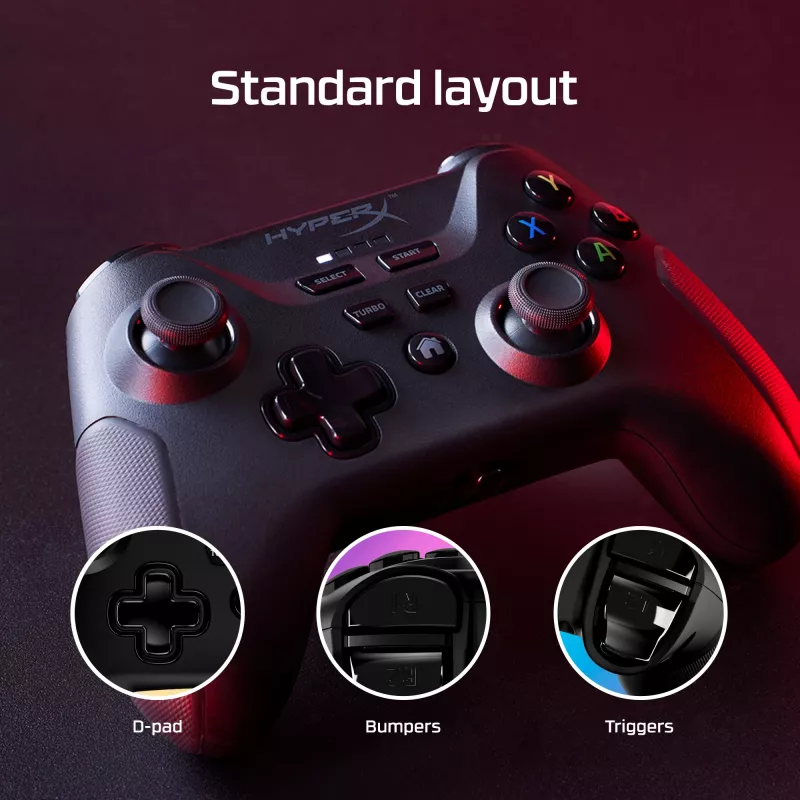 HyperX Clutch – belaidis žaidimų valdiklis (juodas), mobiliesiems ir PC
