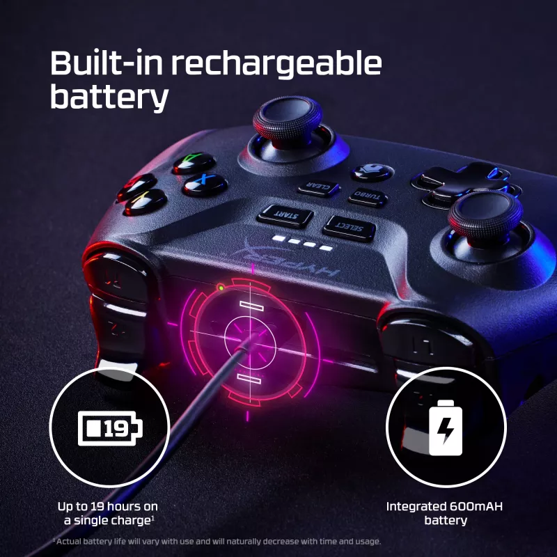 HyperX Clutch – belaidis žaidimų valdiklis (juodas), mobiliesiems ir PC