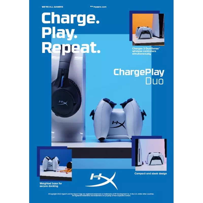 HyperX ChargePlay Duo – Įkrovimo stotelė PS5 valdikliams
