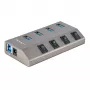 StarTech.com 4 prievadų savaiminio maitinimo USB-C šakotuvas su atskirais įjungimo/išjungimo jungikliais, USB 3.0 5Gbps plėtimo šakotuvas su maitinimo šaltiniu, skirtas staliniam/nešiojamam kompiuteriui, USB-C į USB-A šakotuvas, USB Type-C šakotuvas su BC