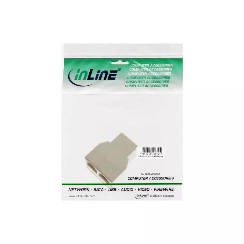 InLine modulinis skirstytuvas 1x RJ12 lizdas / 2x RJ12 lizdai 69999B