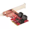 „StarTech.com“ 6 prievadų PCIe SATA III 6Gbps plėtimosi kortelė – ASM1166, ne RAID, žemo/profilio