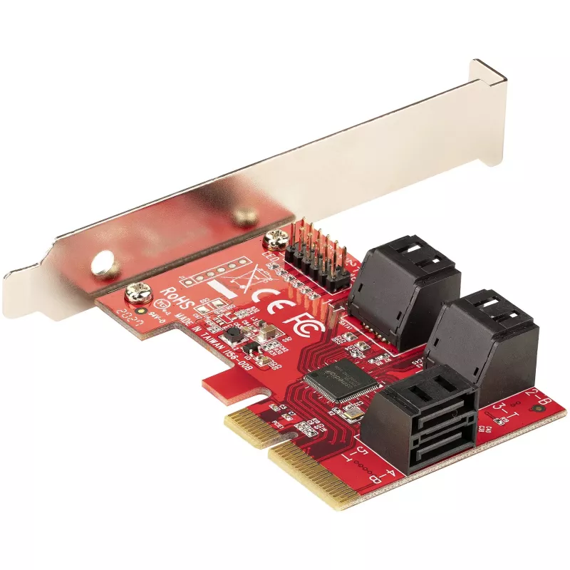 „StarTech.com“ 6 prievadų PCIe SATA III 6Gbps plėtimosi kortelė – ASM1166, ne RAID, žemo/profilio