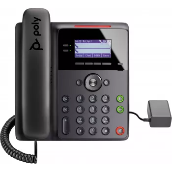 IP telefonas Poly Edge B20 — 2 linijos, PoE, LCD 2,8 colio (7,11 cm), Gigabit Ethernet, laidinis ragelis, juodas