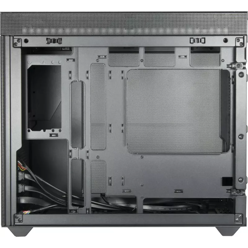 INTER-TECH IM-2 Expander Mini Tower korpusas, Mini-ITX/Micro ATX, ATX/SFX maitinimo šaltiniai, 2.5 inch ir 3.5 inch diskai, 120/140 mm ventiliatoriai, juodas
