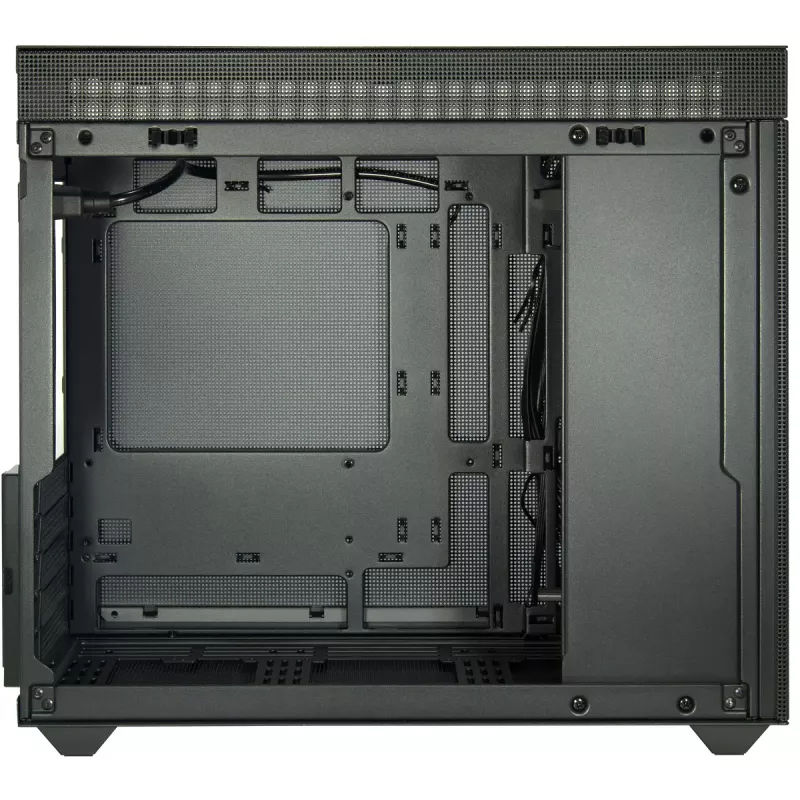 INTER-TECH IM-2 Expander Mini Tower korpusas, Mini-ITX/Micro ATX, ATX/SFX maitinimo šaltiniai, 2.5 inch ir 3.5 inch diskai, 120/140 mm ventiliatoriai, juodas