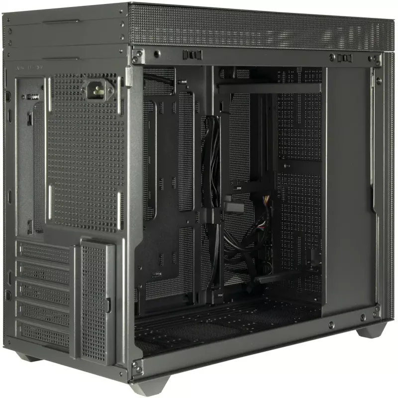INTER-TECH IM-2 Expander Mini Tower korpusas, Mini-ITX/Micro ATX, ATX/SFX maitinimo šaltiniai, 2.5 inch ir 3.5 inch diskai, 120/140 mm ventiliatoriai, juodas