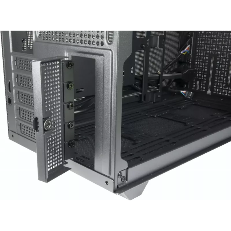 INTER-TECH IM-2 Expander Mini Tower korpusas, Mini-ITX/Micro ATX, ATX/SFX maitinimo šaltiniai, 2.5 inch ir 3.5 inch diskai, 120/140 mm ventiliatoriai, juodas