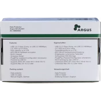 Išorinis HDD dėklas Inter-Tech GD-25LK01 Aliuminis Juodas 2.5 colio