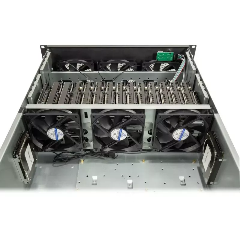Kompiuterio korpusas Inter-Tech 4F28 Rack juodas, sidabrinis