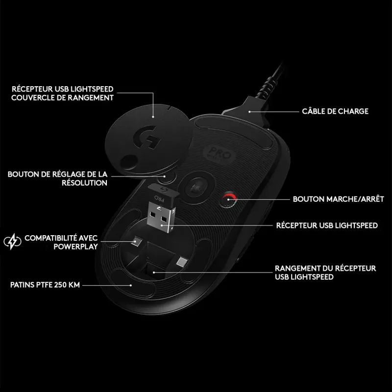 Pelytė Logitech G PRO Wireless RF Wireless žaidimams