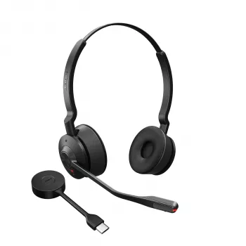 Jabra Engage 55 MS Stereo belaidė ausinė ant galvos, biurui / skambučių centrui, USB Type-A, juoda