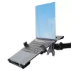 StarTech.com A2-LAPTOP-DESK-MOUNT reguliuojamas monitoriaus laikiklis su VESA nešiojamojo kompiuterio padėklu, kompiuteriui iki 4,5 kg (9,9 lb) ir vienam ekranui, tvirtinimas gnybtu arba per stalo angą, plienas / plastikas, juodas