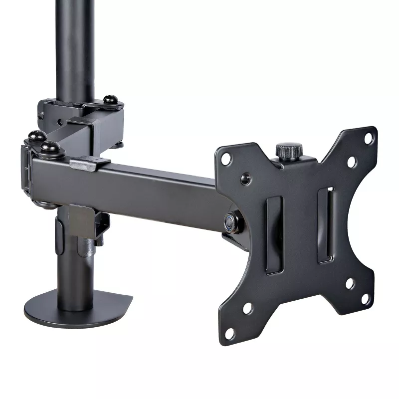 StarTech.com A2-LAPTOP-DESK-MOUNT reguliuojamas monitoriaus laikiklis su VESA nešiojamojo kompiuterio padėklu, kompiuteriui iki 4,5 kg (9,9 lb) ir vienam ekranui, tvirtinimas gnybtu arba per stalo angą, plienas / plastikas, juodas