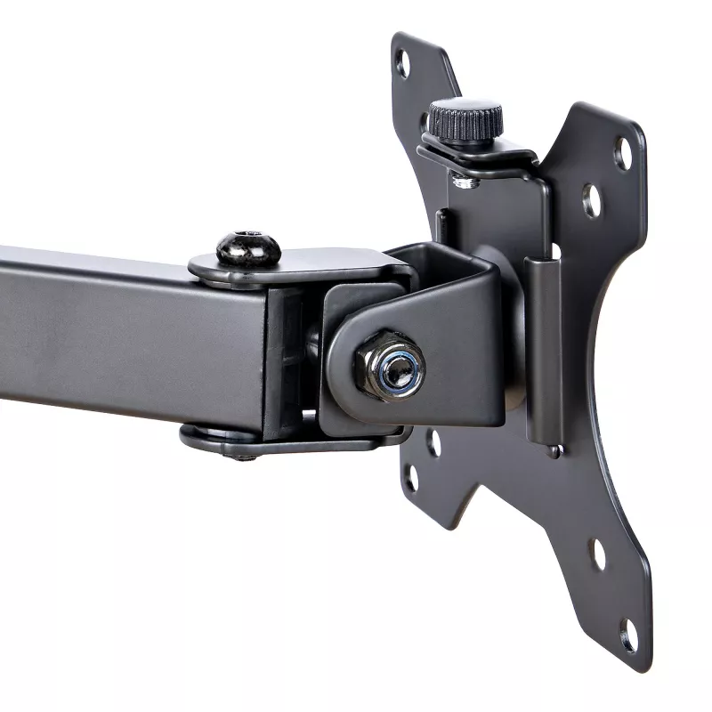 StarTech.com A2-LAPTOP-DESK-MOUNT reguliuojamas monitoriaus laikiklis su VESA nešiojamojo kompiuterio padėklu, kompiuteriui iki 4,5 kg (9,9 lb) ir vienam ekranui, tvirtinimas gnybtu arba per stalo angą, plienas / plastikas, juodas