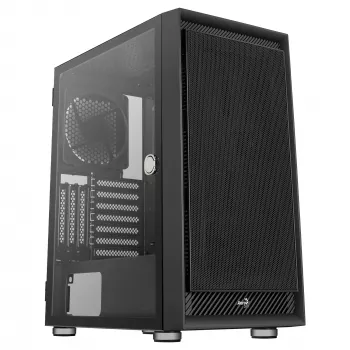 Aerocool Graphite v1 korpusas (Mid Tower), šone – grūdinto stiklo skydelis, juodas