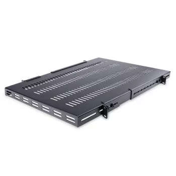 StarTech.com ADJSHELFHDV 1U reguliuojamo gylio ventiliuojama lentyna serverio stovui – 150 kg talpa, 19,5–38 col. gylis, 27,5 col. gylio