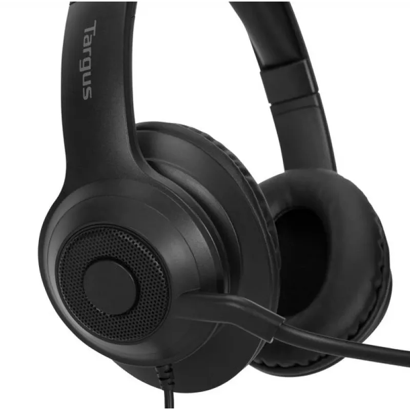 Targus AEH102GL ausinės / headset, laidinės, antgalvinės, skambučiams ir muzikai, USB-A, juodos