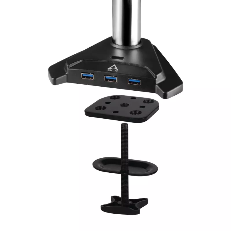 ARCTIC Z2-3D Gen 3 Dvigubo monitoriaus laikiklis su dujine spyruokle, spaustuvas, 8 kg, 73,7 cm (29 col.), 86,4 cm (34 col.), 100 x 100 mm, Juoda
