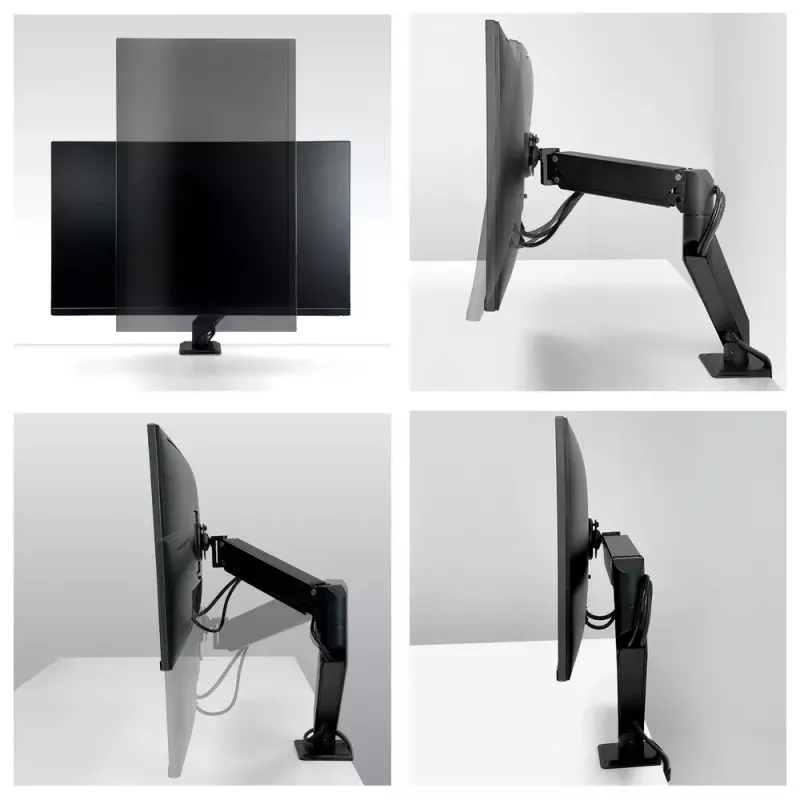 Stalinis laikiklis monitoriui su dujine spyruokle ARCTIC X1-3D – iki 43 colių / 10 kg, VESA 75x75–100x100, juodas