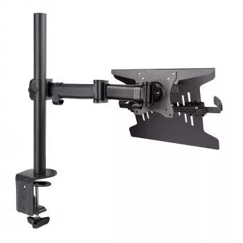 StarTech.com Laptop Desk Mount – monitorų ir nešiojamųjų kompiuterių laikiklis – iki 34 colių (8 kg) ir nešiojamųjų (4,5 kg) – sukama VESA lentyna – spaustuvinis / per angą tvirtinimas