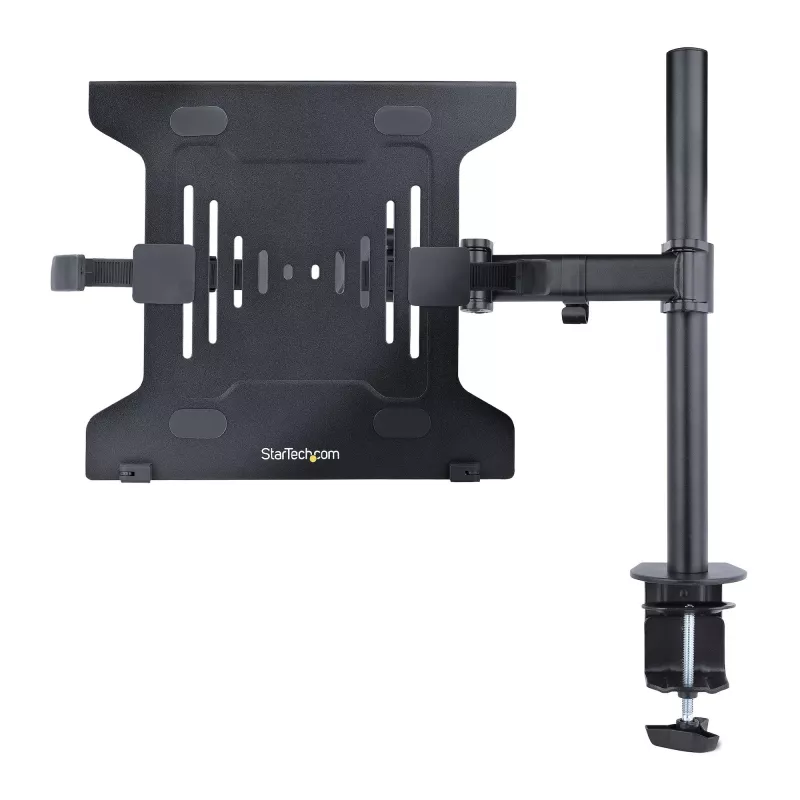 StarTech.com Laptop Desk Mount – monitorų ir nešiojamųjų kompiuterių laikiklis – iki 34 colių (8 kg) ir nešiojamųjų (4,5 kg) – sukama VESA lentyna – spaustuvinis / per angą tvirtinimas